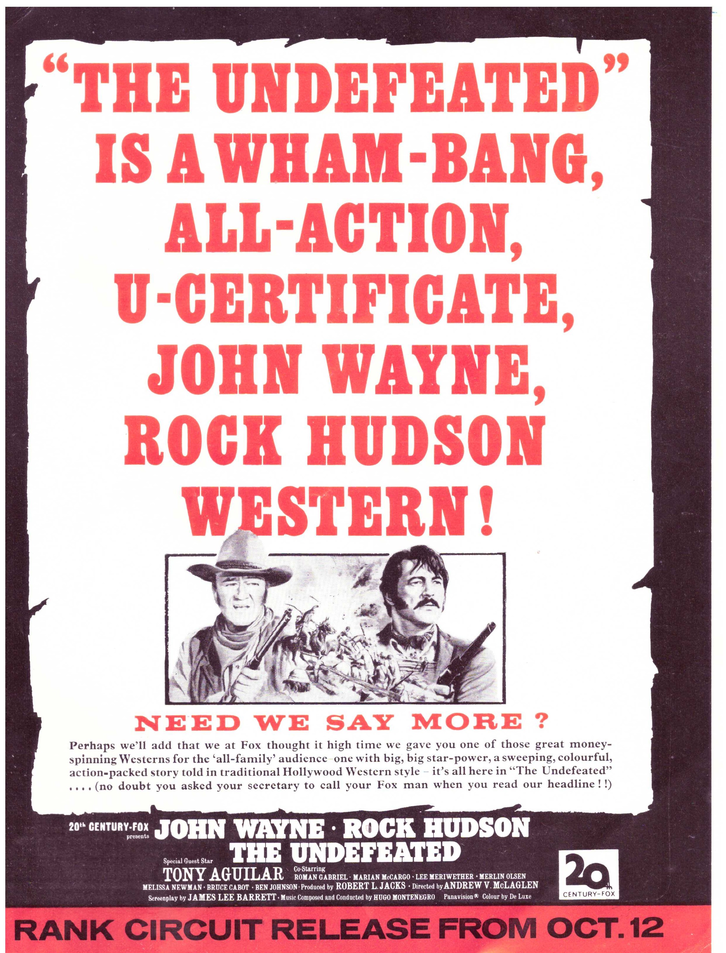 The Undefeated (1969) ***** – The Magnificent 60s